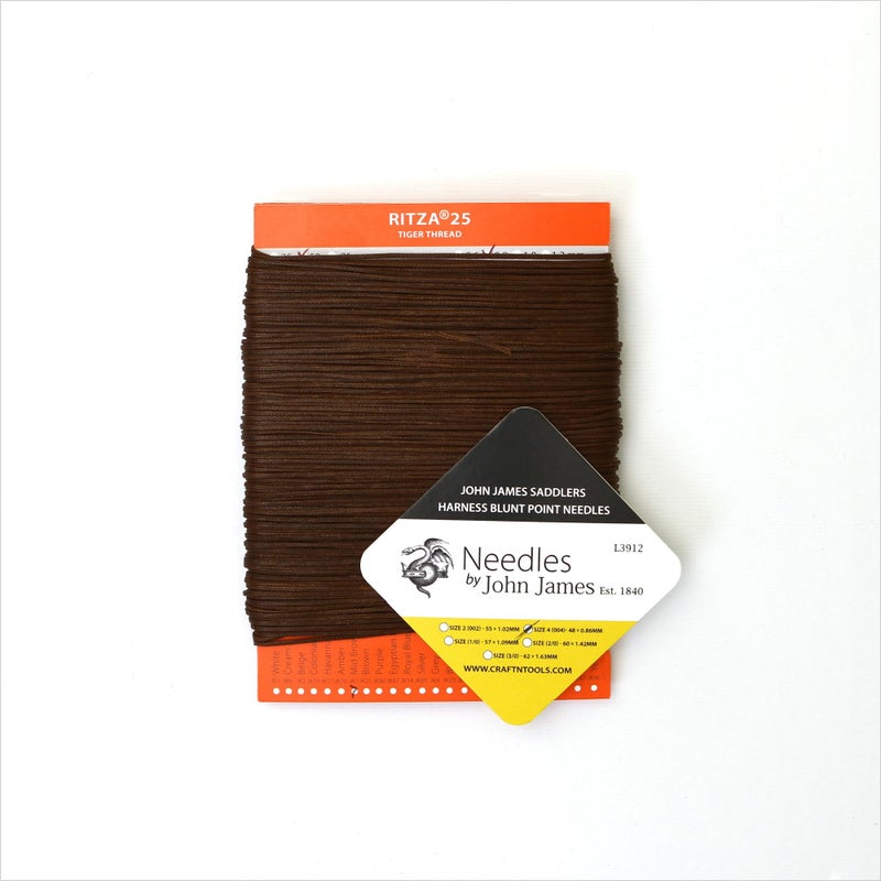 Ritza 25 Tiger Thread Ritza 25 MID Brown 0.6mm Tiger Thread for Leather Craft | Waxed Tiger Thread - Image 3